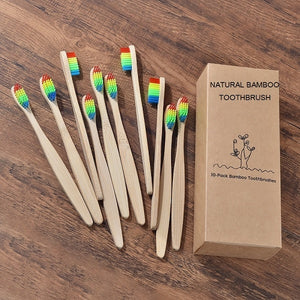 10-PACK Bamboo Toothbrushes